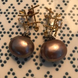 Vintage oriental inspired pearl earrings